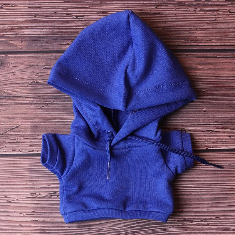 Blank Mini Doll Hoodies — Royal blue hoodie no-logo hooded pocket-free single piece