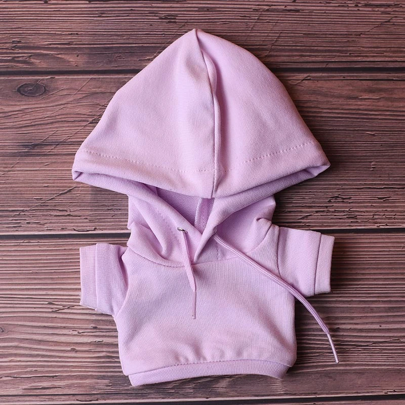 Blank Mini Doll Hoodies — Pink-purple hoodie no-logo hooded pocket-free single piece