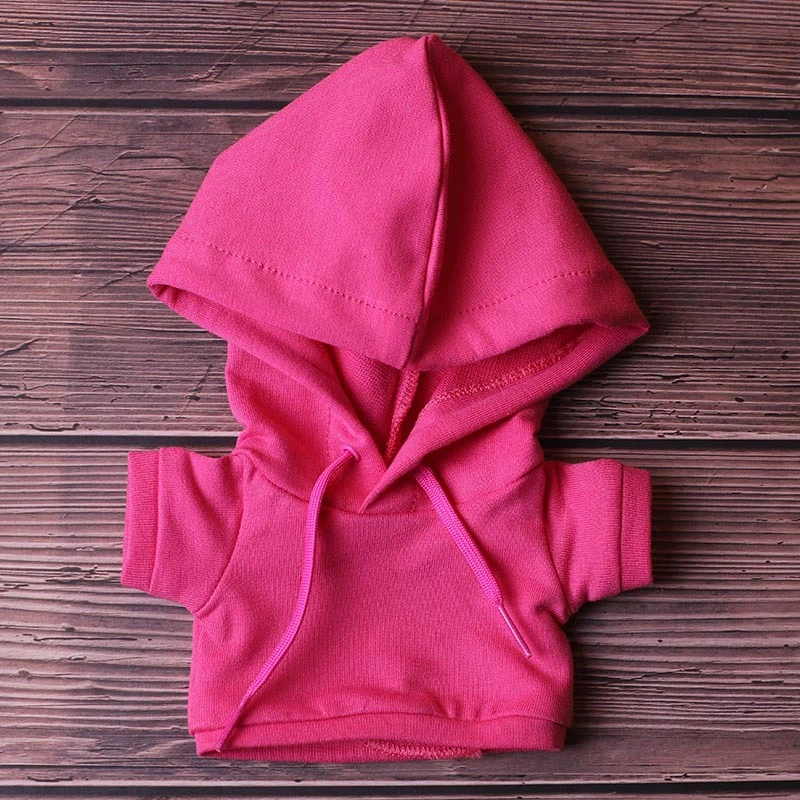 Blank Mini Doll Hoodies — Dragon fruit pink hoodie no-logo hooded pocket-free single piece