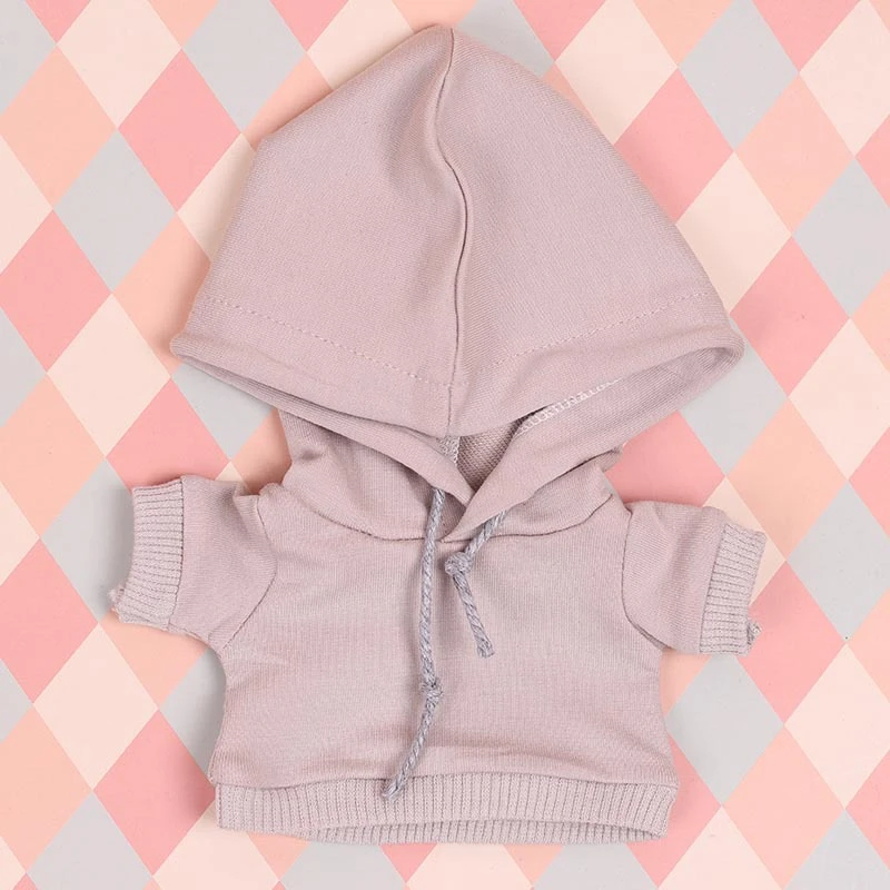 Blank Mini Doll Hoodies — Warm grey hoodie no-logo hooded pocket-free single piece