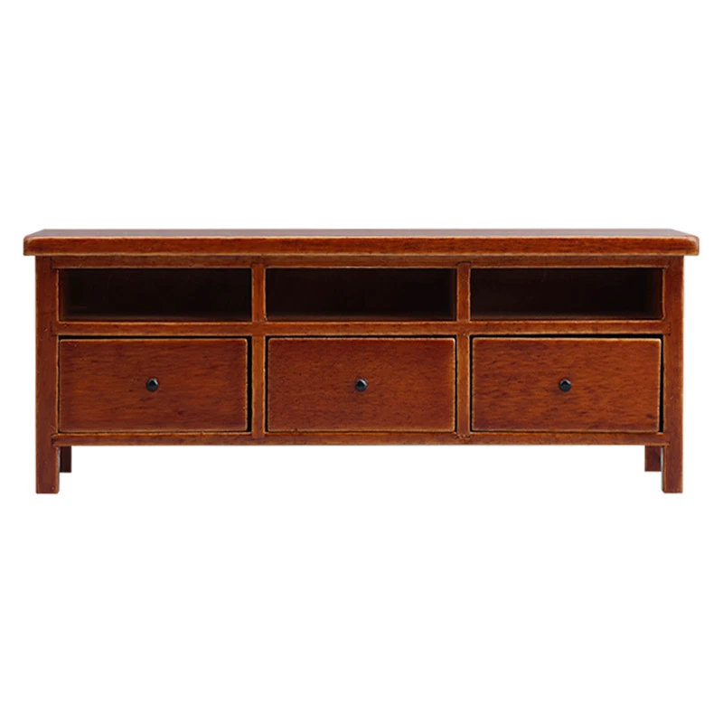 Chestnut Miniature TV Cabinet — wholesale doll clothing and miniature accessory