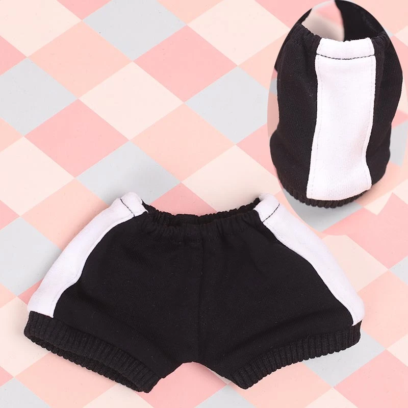 Doll Denim and Casual Pants Collection — Black ribbed white trim elastic-waist pants
