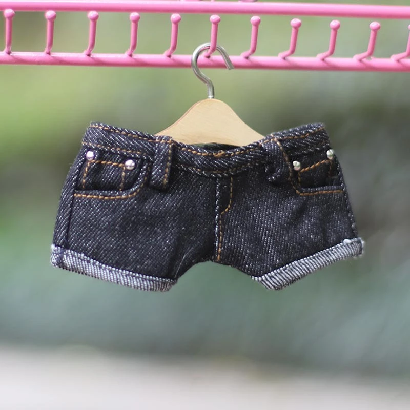 Doll Denim and Casual Pants Collection — Black classic belt-loop cuffed denim pants studded