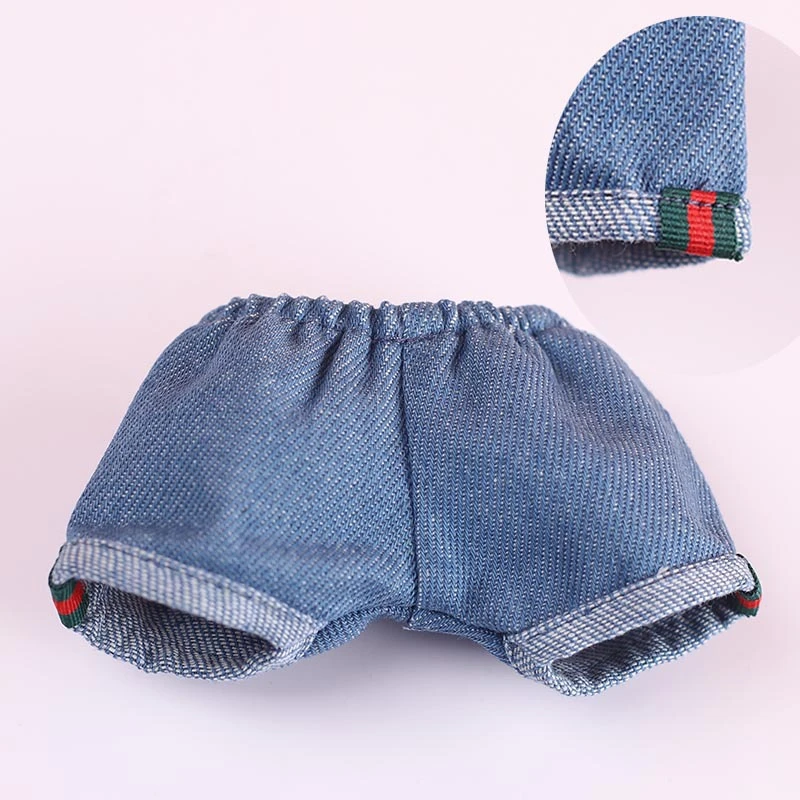 Doll Denim and Casual Pants Collection — Light blue red-green ribbon cuffed denim pants