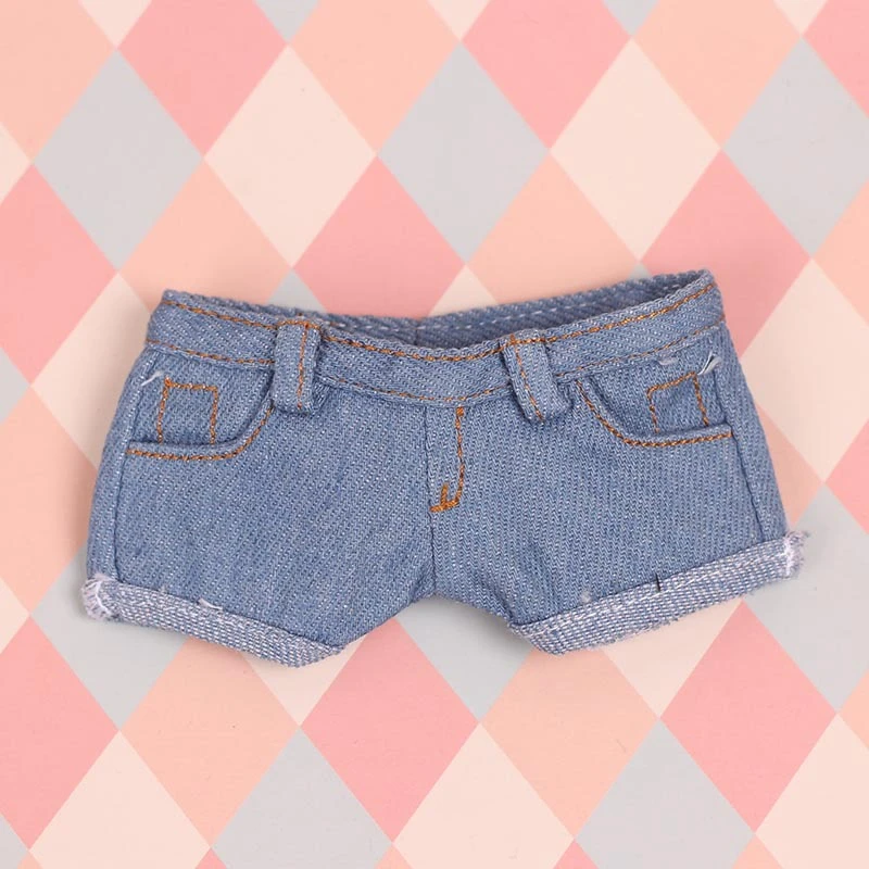 Doll Denim and Casual Pants Collection — Light blue classic belt-loop cuffed denim pants