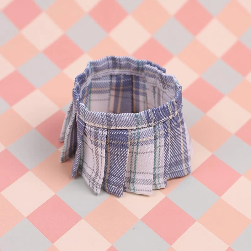 JK Pleated Doll Skirt Sets — JK pleated skirt single piece - white-blue plaid White Mist