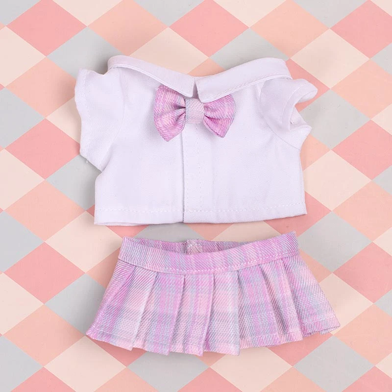JK Pleated Doll Skirt Sets — JK pleated skirt bow tie shirt 3-piece set - Peach Blossom