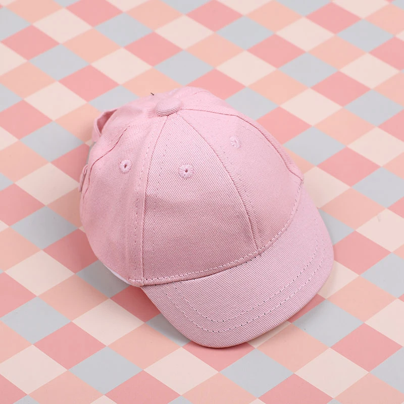 Mini Doll Baseball Caps — 20cm no-logo Pink baseball cap
