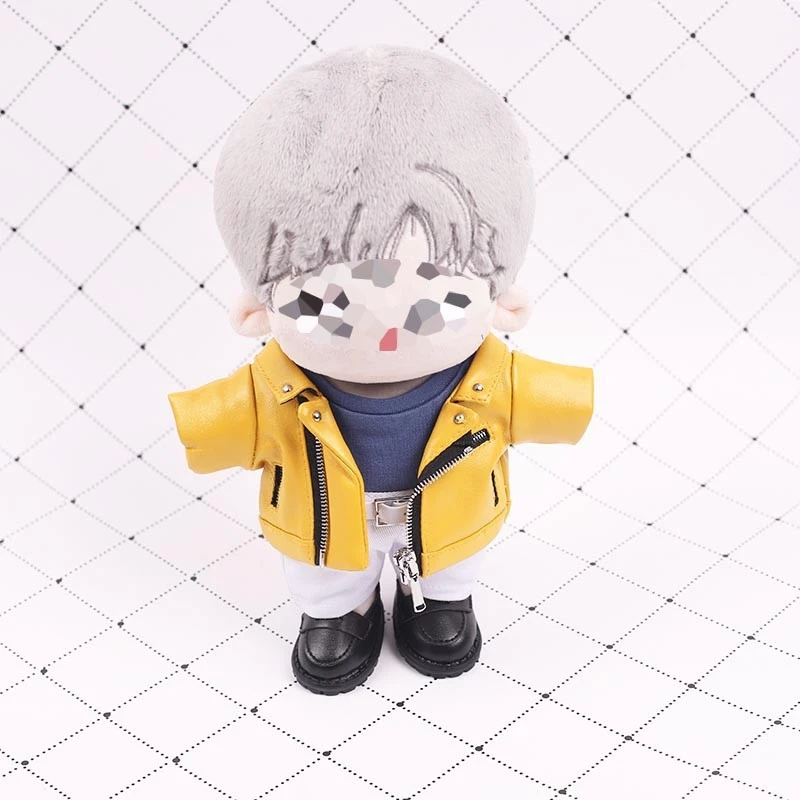 Mini Doll Biker Jackets — Yellow biker jacket beltless faux leather jacket single piece