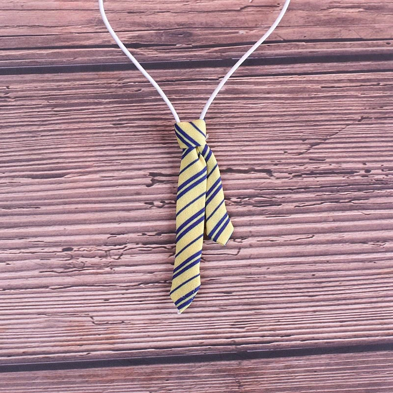 Mini Doll Bow Ties and Neckties — Yellow striped necktie