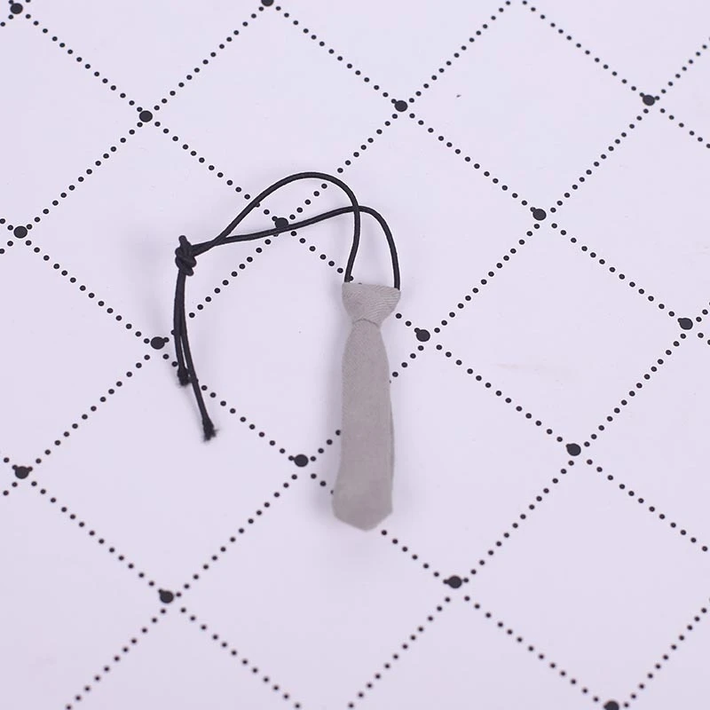 Mini Doll Bow Ties and Neckties — Grey necktie