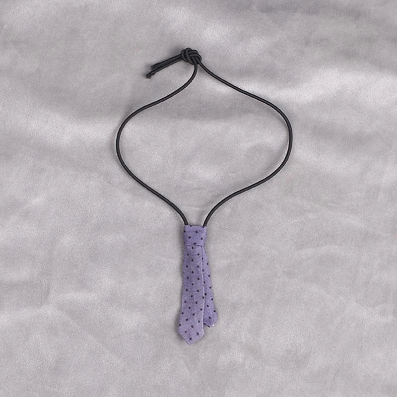 Mini Doll Bow Ties and Neckties — Purple polka-dot necktie