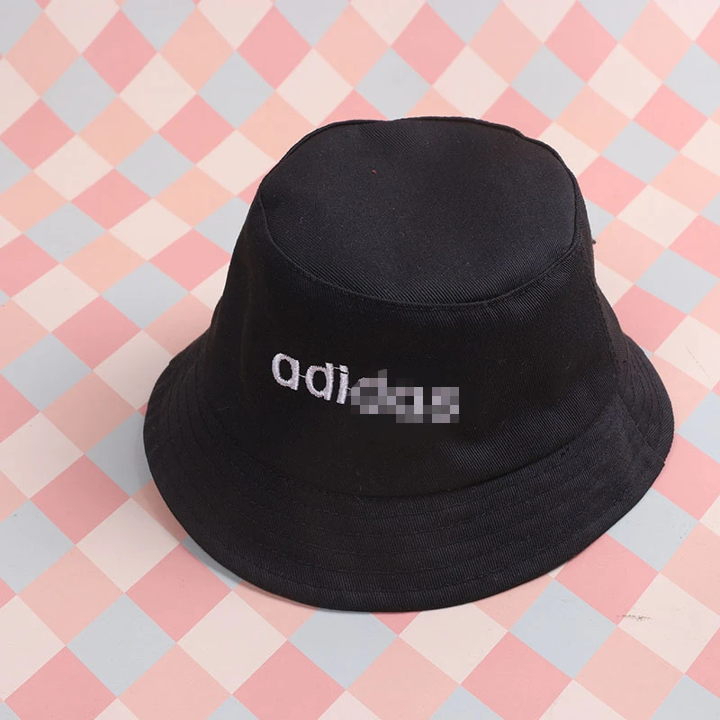 Mini Doll Bucket Hats and Caps — Black bucket hat embroidered