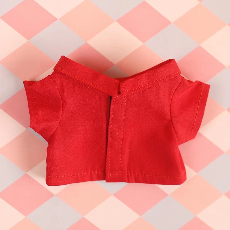Mini Doll Button Shirts — Red shirt single piece