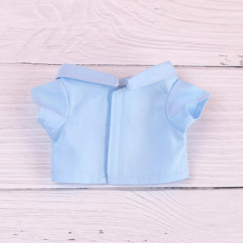 Mini Doll Button Shirts — Light blue shirt single piece