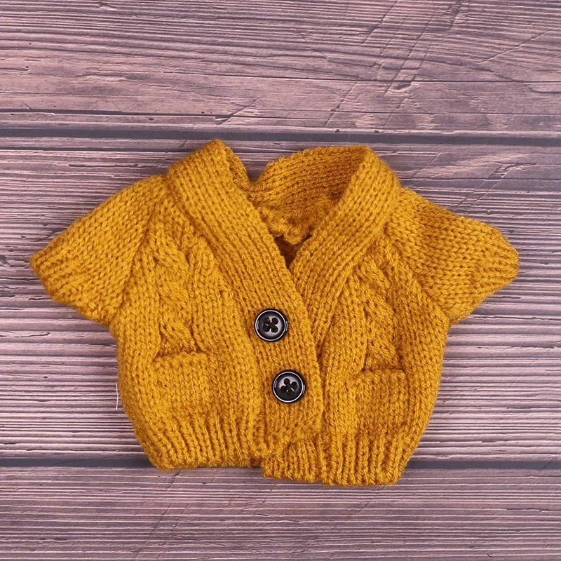 Mini Doll Sweaters — Yellow cardigan