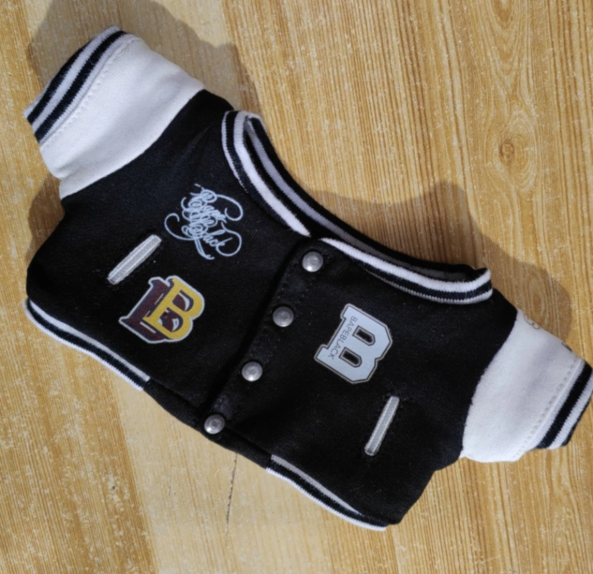 Mini Doll Varsity Jackets and Shirts — 20 cm Black varsity jacket