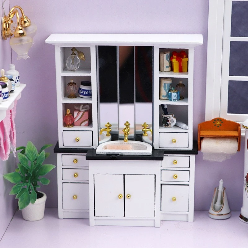 Miniature Bathroom Vanity and Sink — wholesale doll clothing and miniature accessory