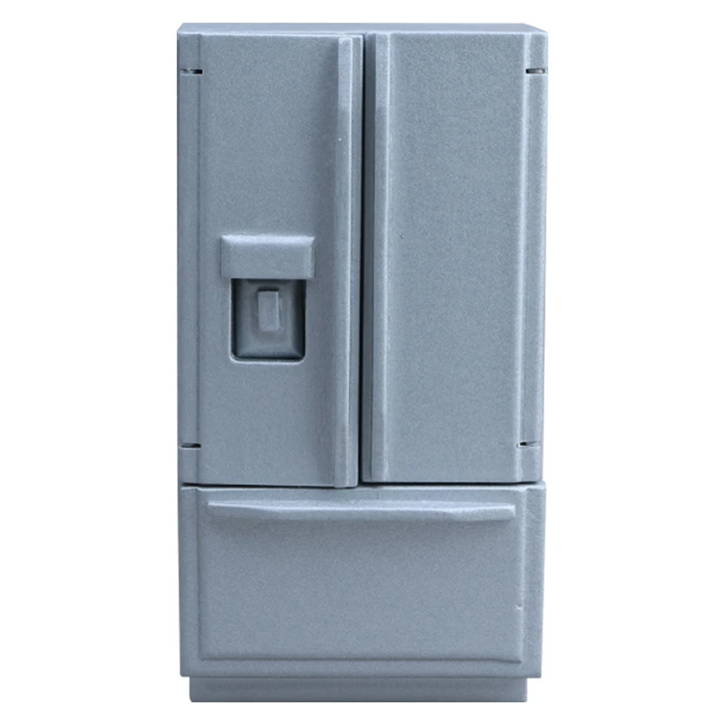 Miniature Double-Door Refrigerator — Silver