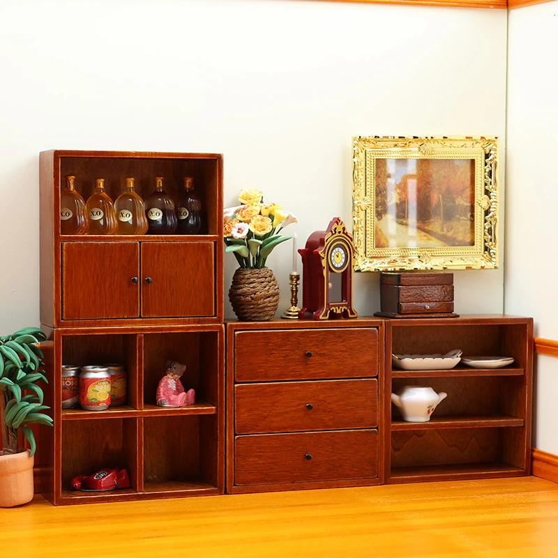 Miniature Four-Piece Solid Wood Cabinet Set — Main product photo