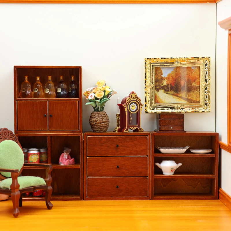 Miniature Four-Piece Solid Wood Cabinet Set — Main product photo