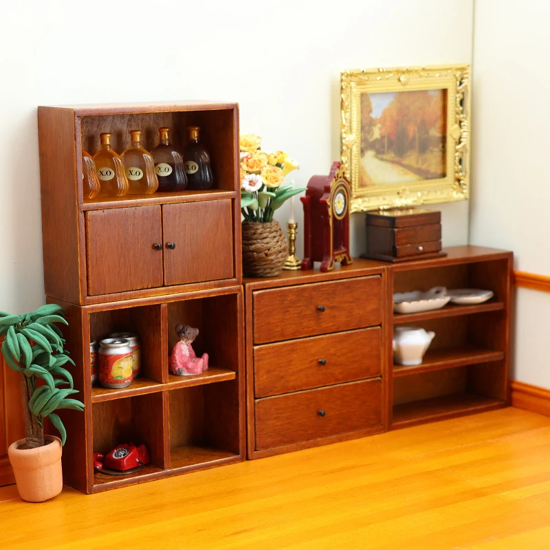 Miniature Four-Piece Solid Wood Cabinet Set — Main product photo