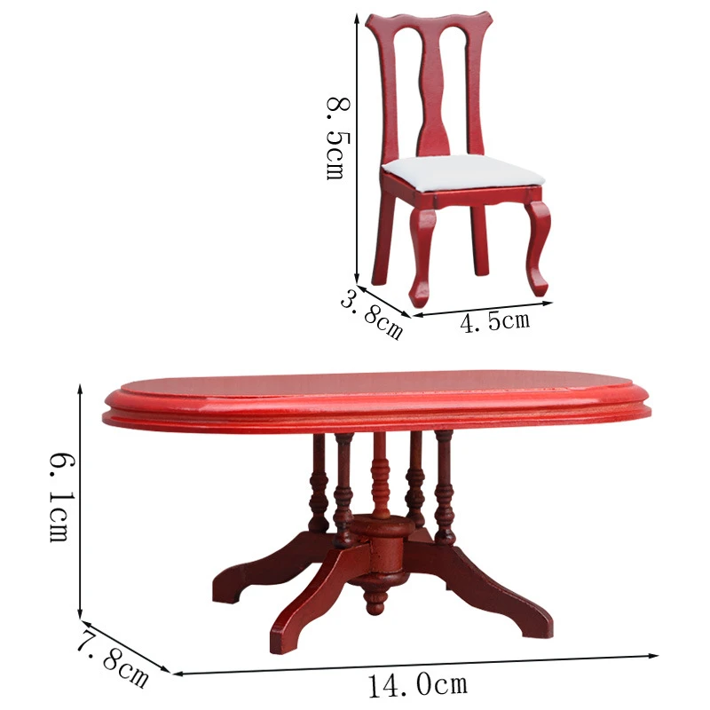 Miniature Oval Dining Table and High-Back Chairs — Main product photo