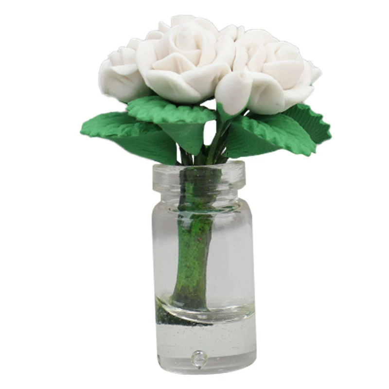 Miniature Potted Roses — White