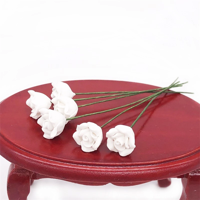 Miniature Rose Stems in Three Colours — White