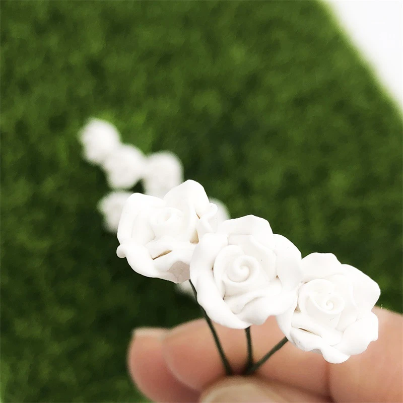 Miniature Rose Stems in Three Colours — White