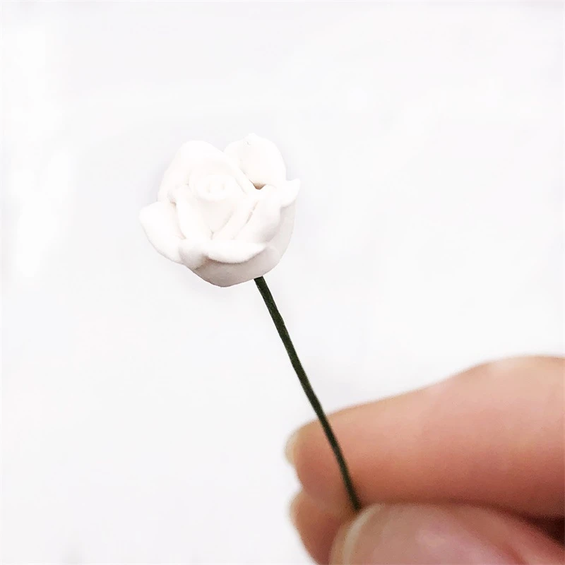 Miniature Rose Stems in Three Colours — White