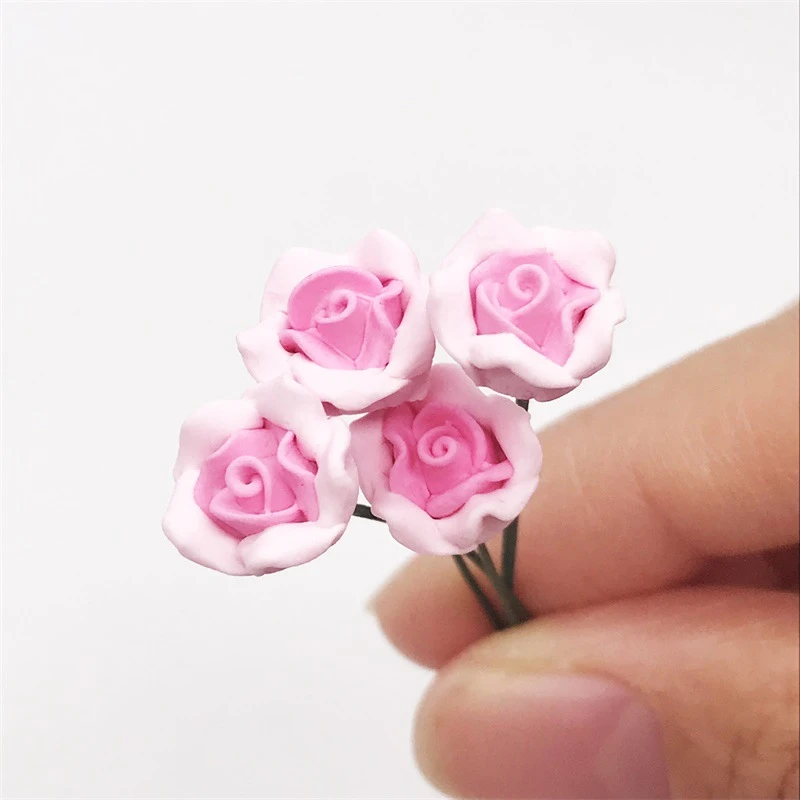 Miniature Rose Stems in Three Colours — Pink