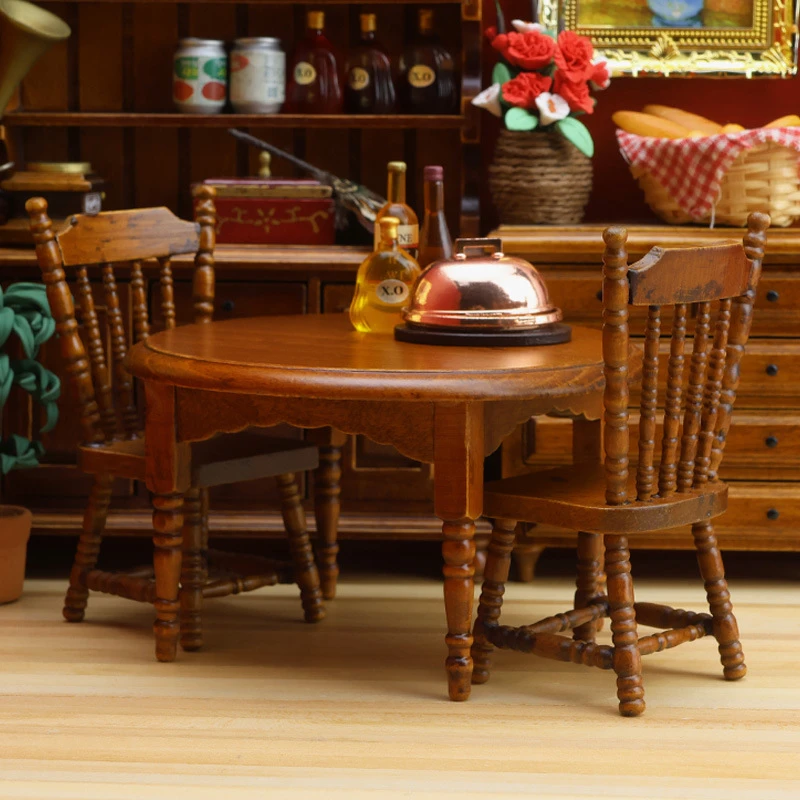Miniature Round Table and Chairs — wholesale doll clothing and miniature accessory