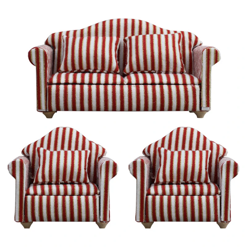 Miniature Sofa and Coffee Table Set — Three-piece set