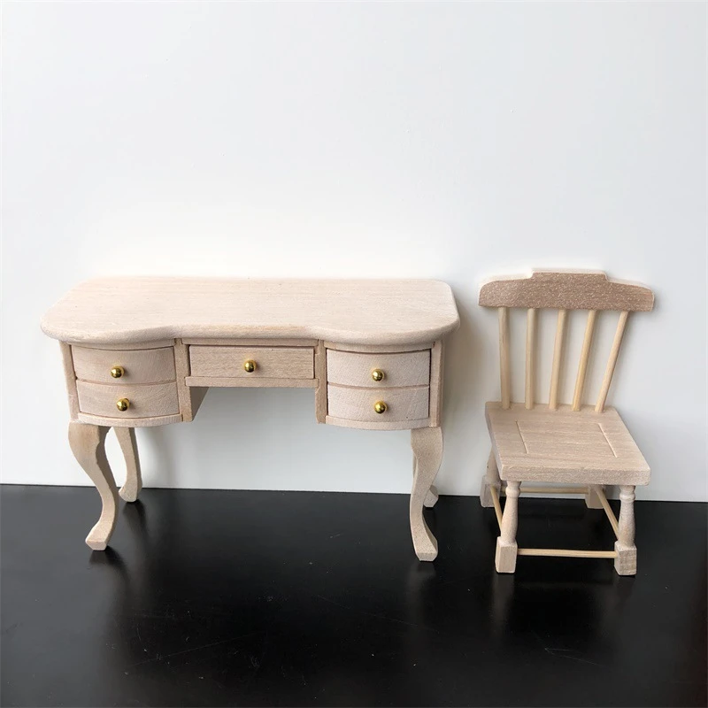 Miniature Study Desk and Chair — wholesale doll clothing and miniature accessory