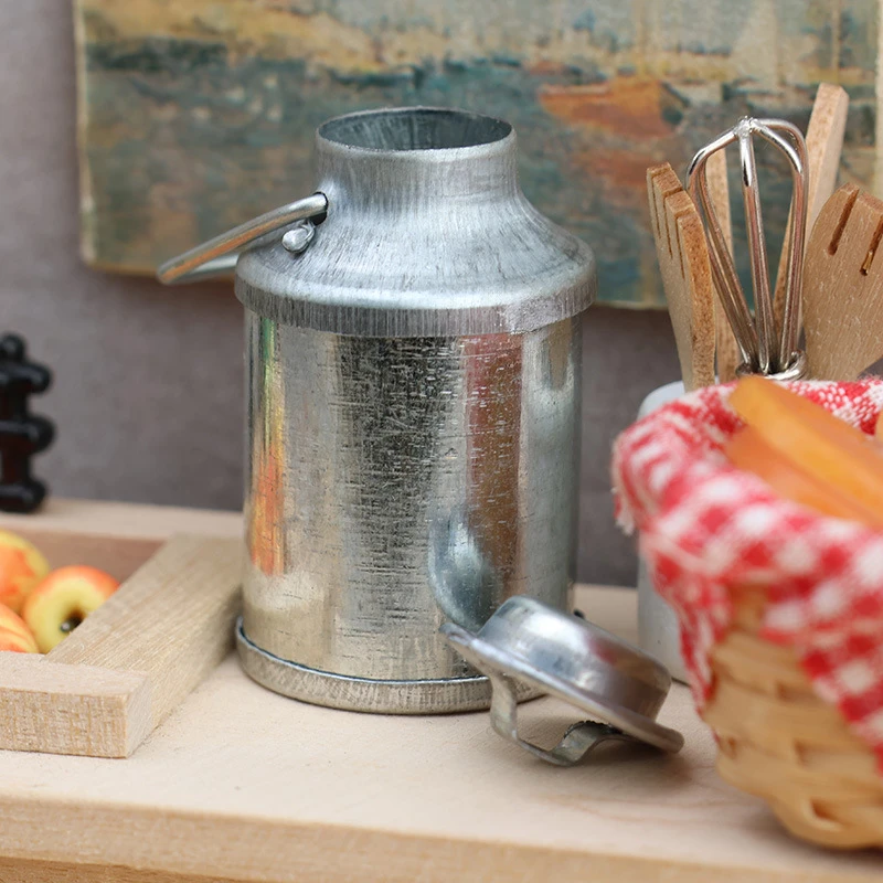 Vintage Miniature Tin Kettle and Milk Jug — Main product photo