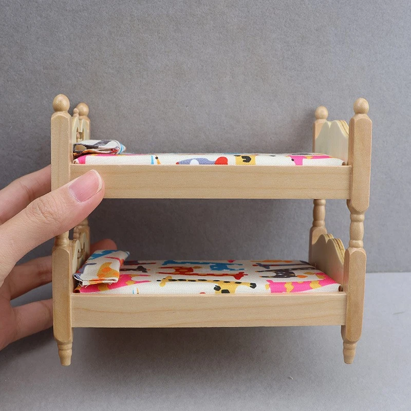 Miniature Wooden Bunk Bed — wholesale doll clothing and miniature accessory
