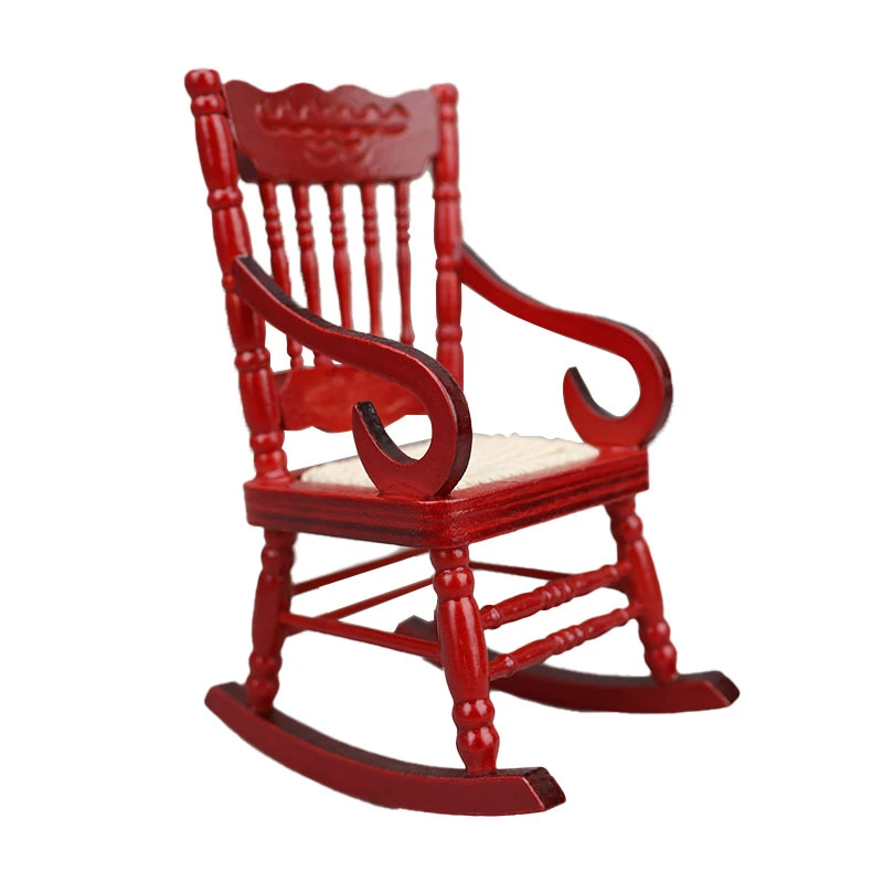 Miniature Woven Rocking Chair — Mahogany