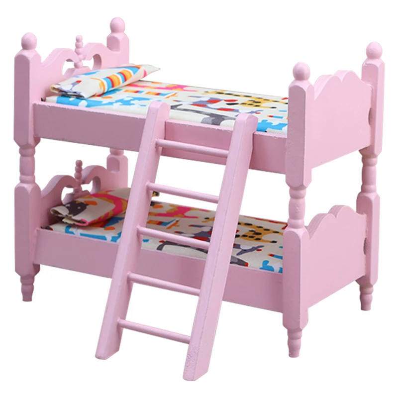Pink Miniature Bunk Bed — wholesale doll clothing and miniature accessory