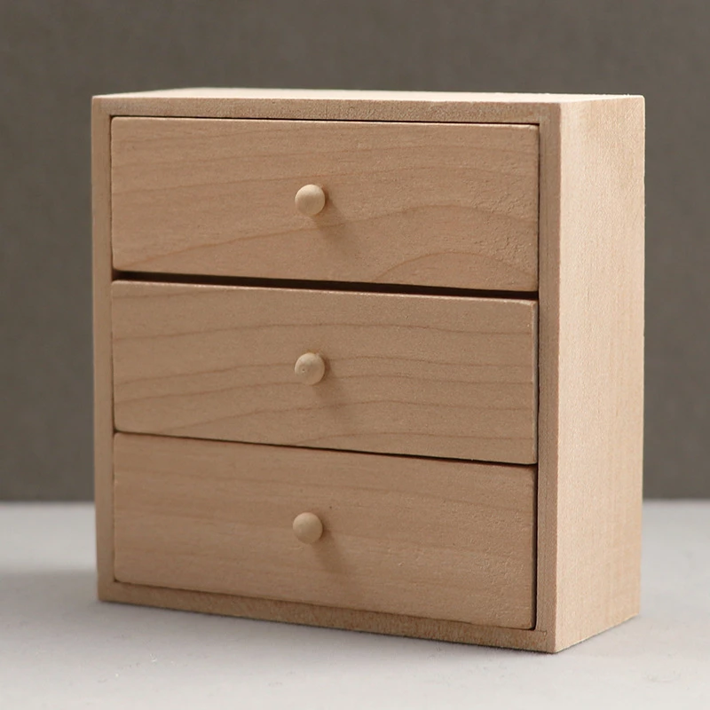 Unpainted Miniature Cabinet Set — Drawer cabinet
